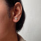 6mm Rose Quartz Gemstone Stud Earrings in Silver