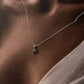 Sterling Silver Crescent Moon Pendant with Moonstone