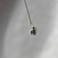 Silver Crescent Moon Necklace with Small Moonstone Gemstone