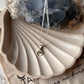 Small Crescent Moon Necklace in Silver with Peridot Gemstone