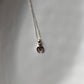Small Silver Crescent Moon Necklace with Citrine