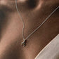 Citrine Crescent Moon Necklace in Sterling Silver