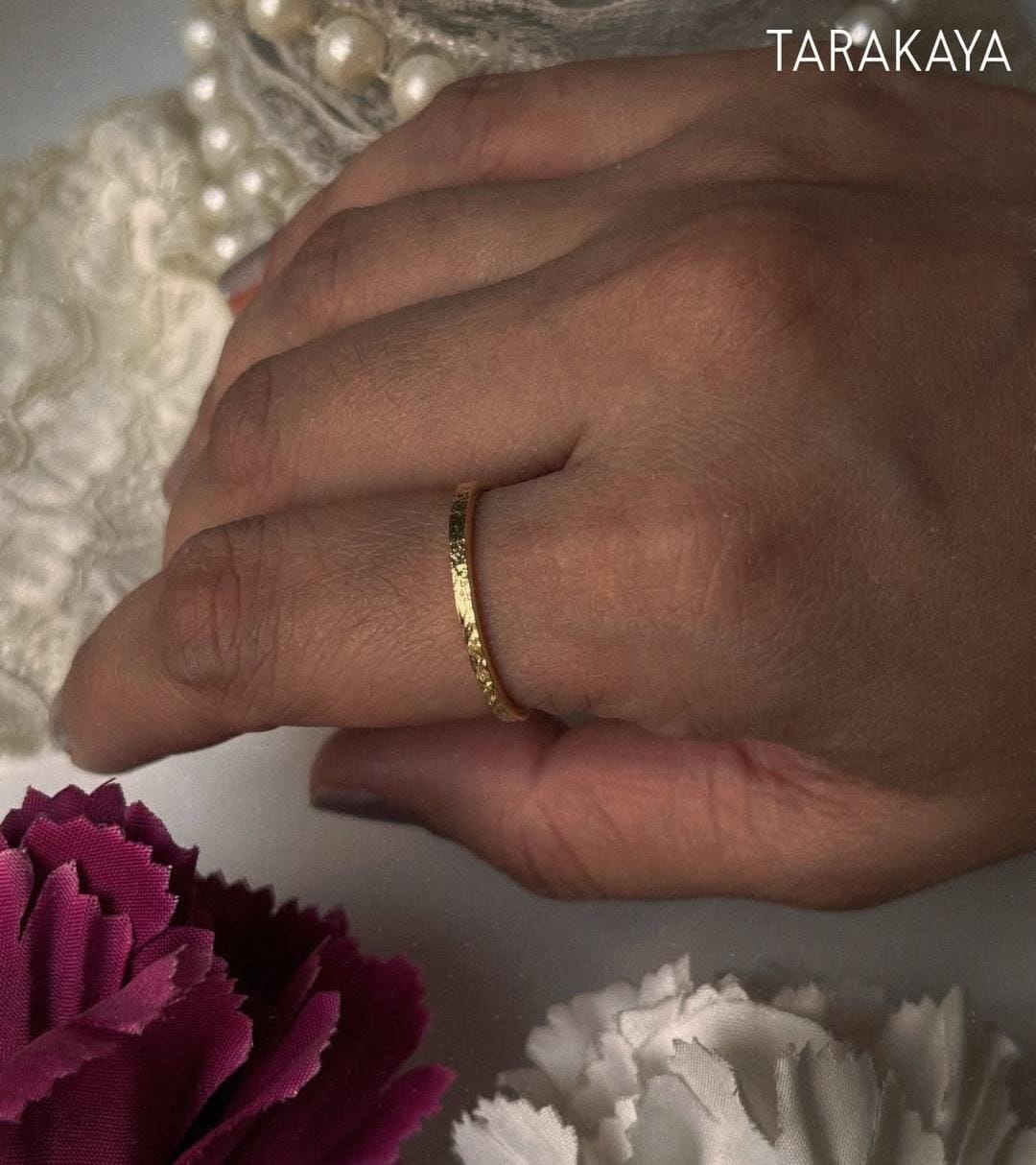 Gold Vermeil Textured Stack Ring