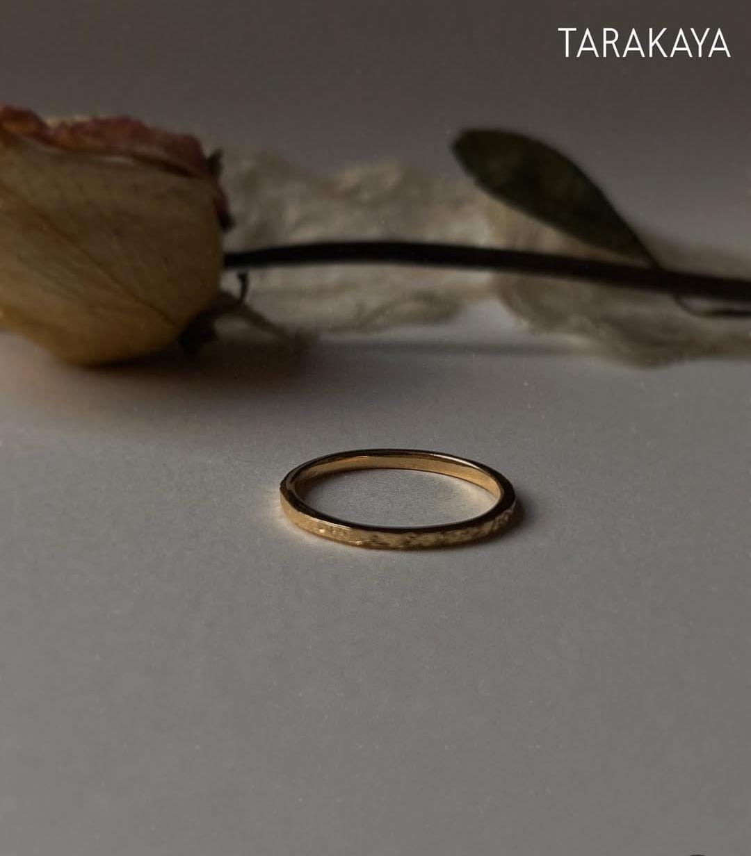 Gold Vermeil Textured Stacking Band
