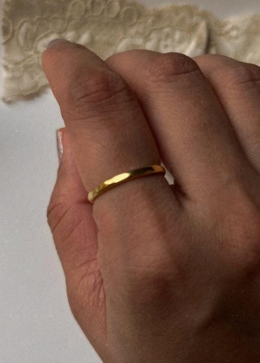Gold Vermeil Hammered Plain Stackable Ring