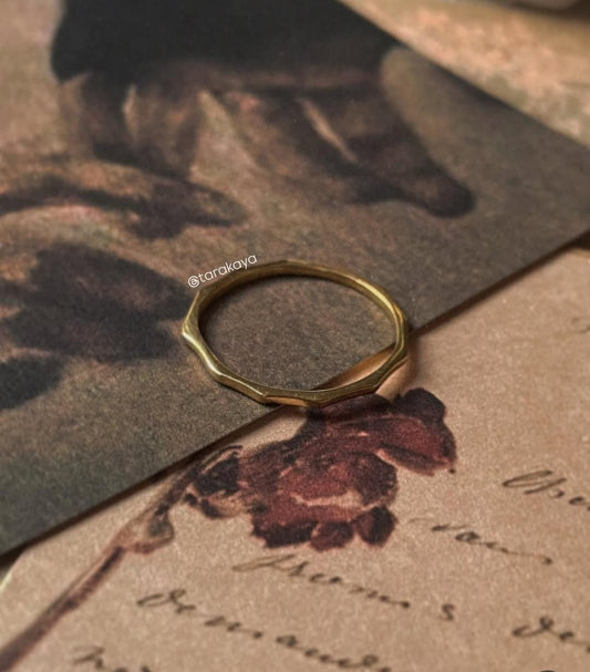 Gold Vermeil Hammered Star Stack Band Ring