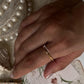 Gold Vermeil Star Shaped Hammered Stack Band Ring