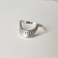 925 Silver Stack Ring with Tribal Sunrays Pattern