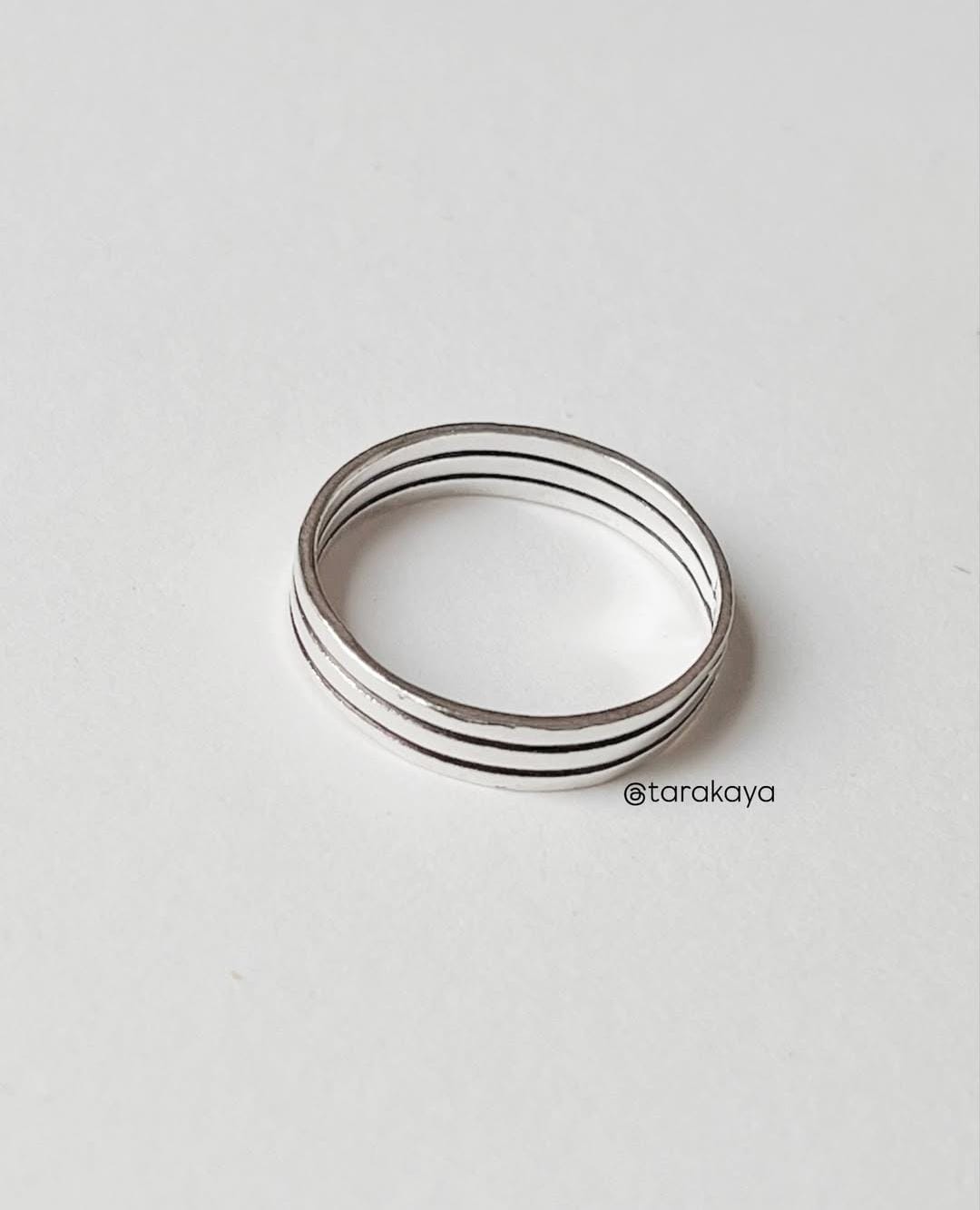 Three Stack Band 925 Sterling Silver Ring