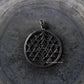 Large Round Shree Yantra Pendant in Sterling Silver