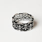 925 Silver Black Band Ring with Fleur De Lis Motif