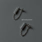 Bar Chain 925 Silver Stud Earrings with Italian Craft