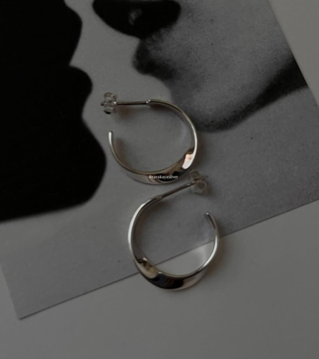 Italian Twist Half Hoops in Sterling Silver