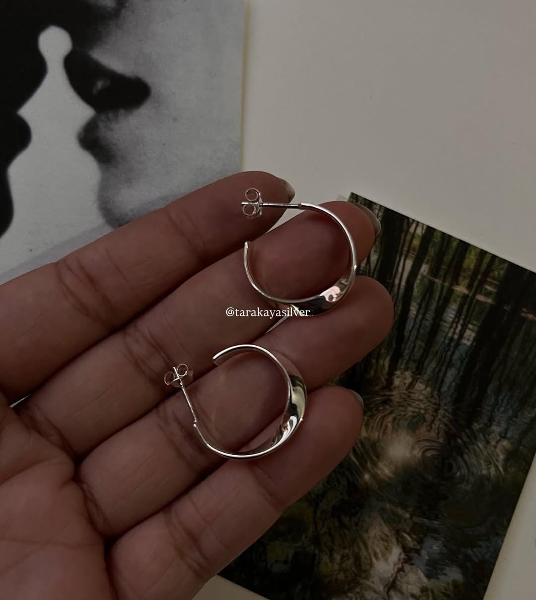 Italian Twist Half Hoops in 925 Sterling Silver