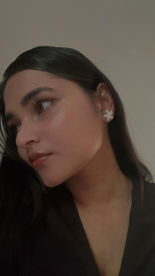 Star Fish Statement Stud Earrings in 925 Silver