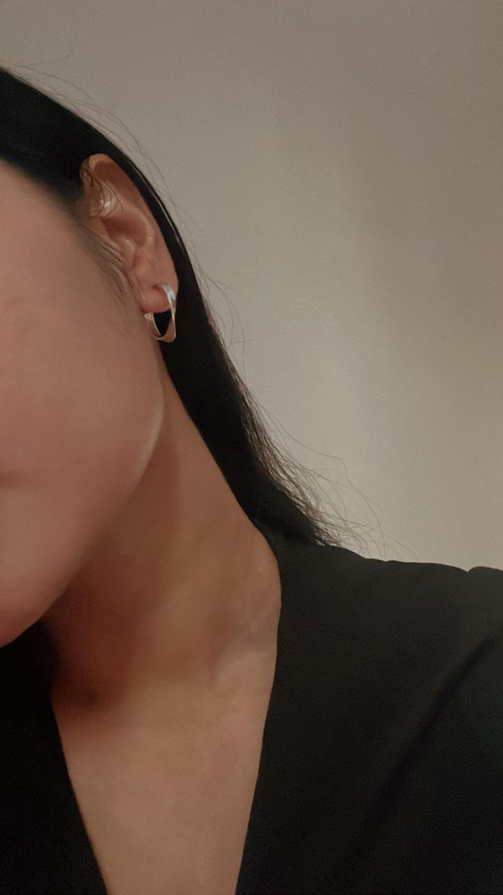 Twist Design Half Hoops in 925 Silver from Italy