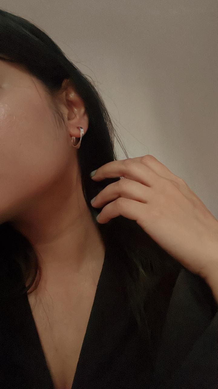 925 Silver Italian Twist Half Hoop Earrings