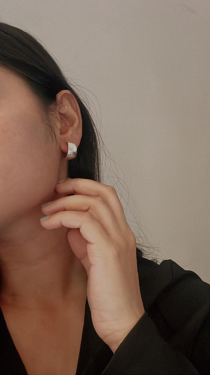 Italian Big C Shaped Half Hoops in Chunky 925 Silver