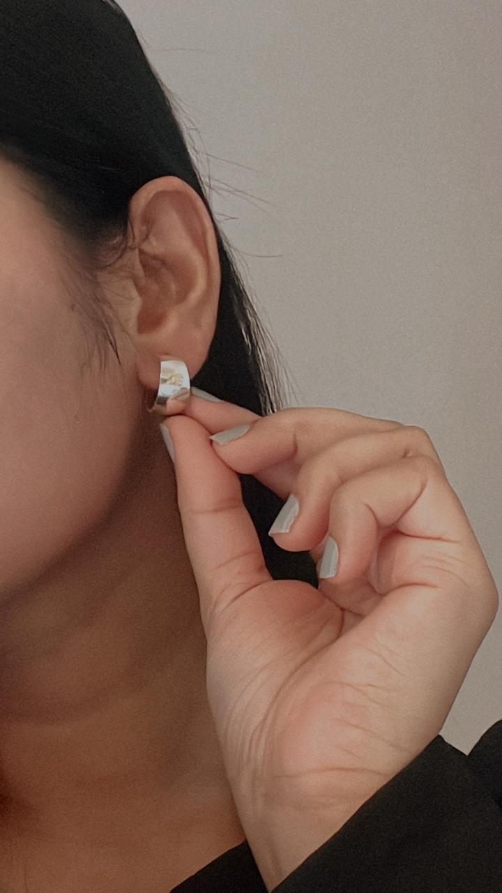 925 Silver Chunky Big C Half Hoops with Italian Design