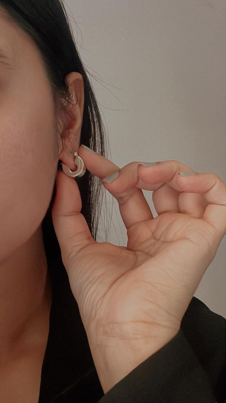 Chunky Italian C Shape 925 Silver Hoops