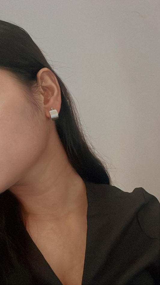 Chunky C Hoops in 925 Silver with Italian Style