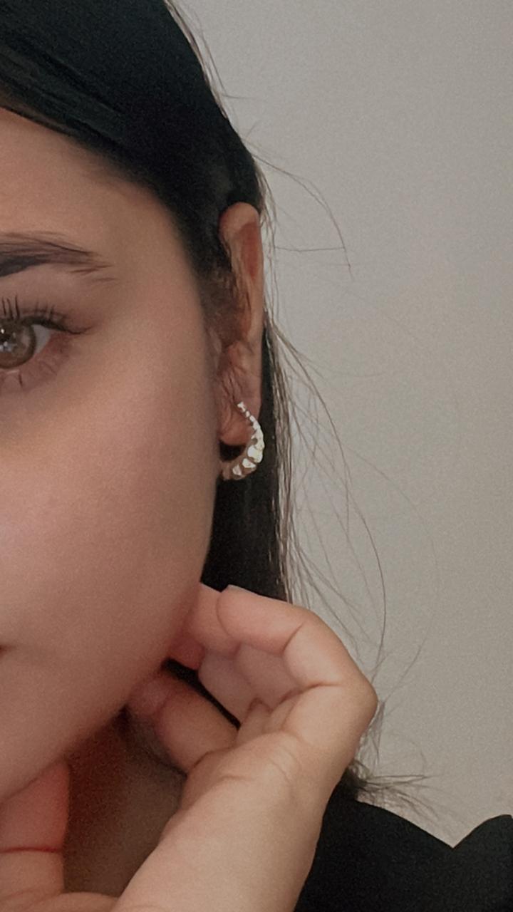 Chunky U Hoop Earrings in 925 Sterling Silver