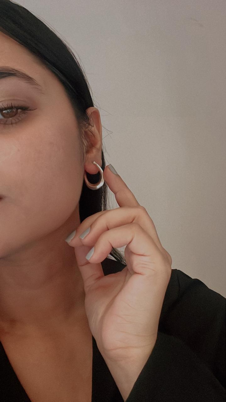 925 Silver Chunky U Hoop Earrings