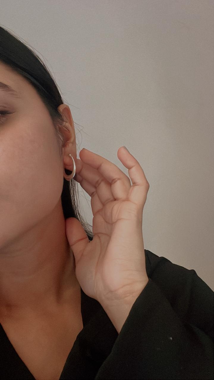 Chunky U Design Hoops in 925 Silver Italian Style