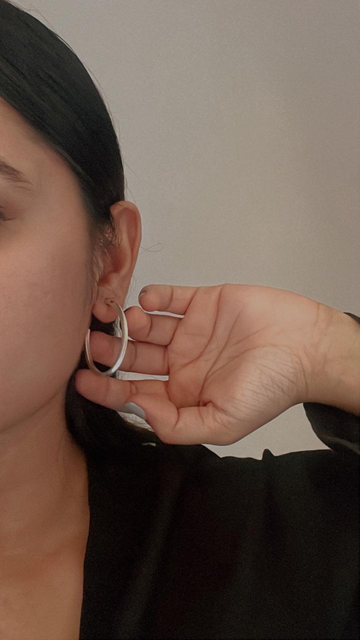 Chunky Italian U Half Hoops with 925 Silver Design