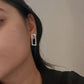 925 Silver Chunky Rectangular 2-in-1 Studs from Italy