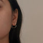 925 Silver Italian Heart Half Hoop Earrings