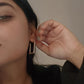 Chunky Rectangular Statement Hoops in 925 Silver with Italian Craft