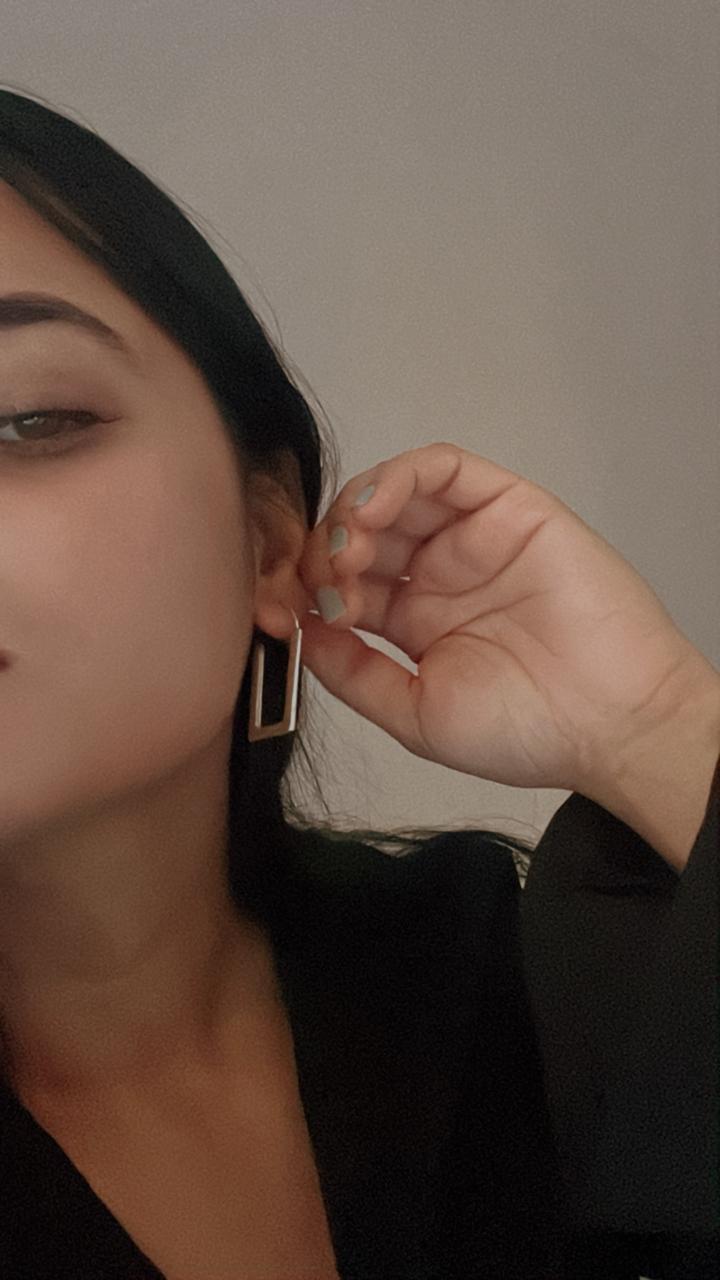 Chunky Rectangular Statement Hoops in 925 Silver with Italian Craft