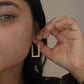 Chunky Rectangular Hoops with Statement Style in 925 Silver from Italy