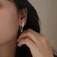 925 Silver Bar Chain Stud Earrings with Italian Influence
