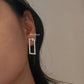 925 Silver Chunky Rectangular 2-in-1 Studs from Italy