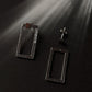 Italian 2-in-1 Rectangular Chunky Statement Stud Earrings in 925 Silver