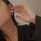 Italian 2-in-1 Rectangular Statement Studs in Chunky 925 Silver