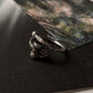 925 Silver Damru Trishul Adjustable Ring