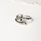 Adjustable Damru Trishul Ring in 925 Silver