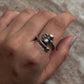 Sterling Silver Damru Trishul Adjustable Ring