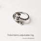 Damru Trishul Adjustable Ring in 925 Silver