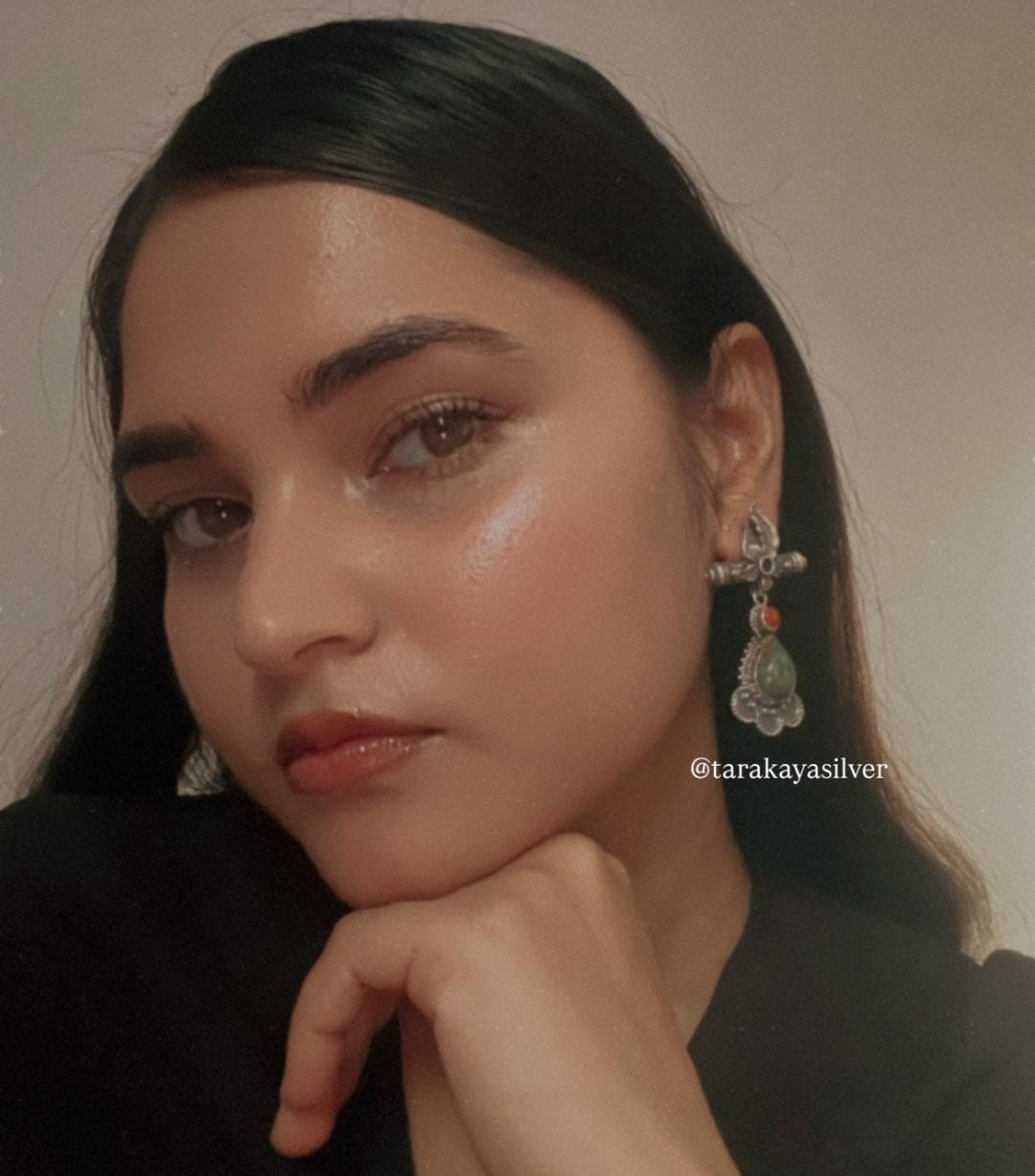 925 Silver Turquoise and Coral Statement Earrings