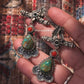Vintage Turquoise and Coral Statement Silver Earrings
