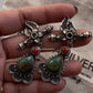 Statement Turquoise and Coral Earrings in 925 Silver