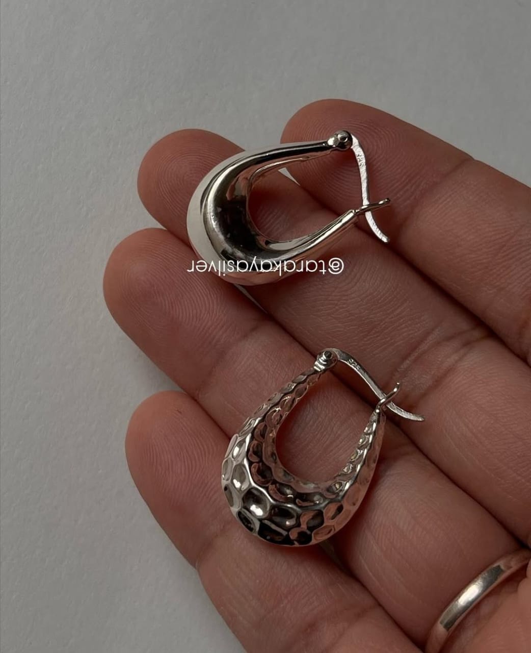 925 Silver Chunky U Statement Hoops with Italian Twist