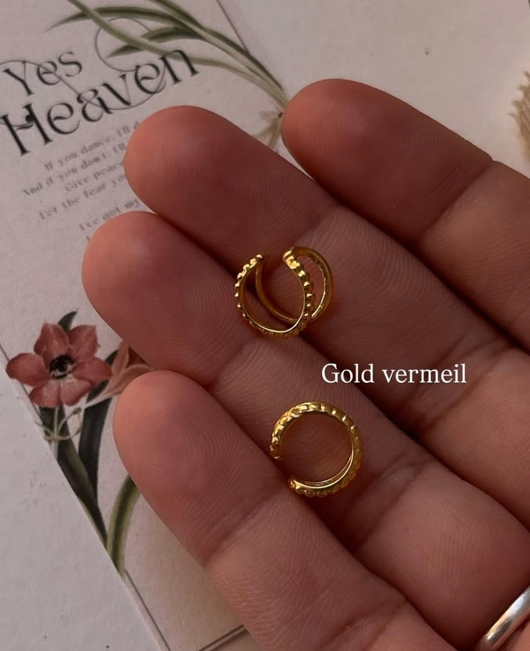 925 Silver Gold Vermeil Clip-On Ear Cuff Jewelry
