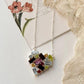 Mixed Gemstone Cluster Heart Necklace in 925 Silver