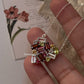 925 Silver Heart Necklace with Mixed Gemstone Cluster