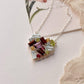 925 Silver Heart Necklace with Gemstone Cluster